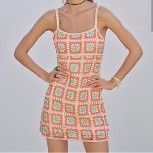 Zara multicolor crochet dress